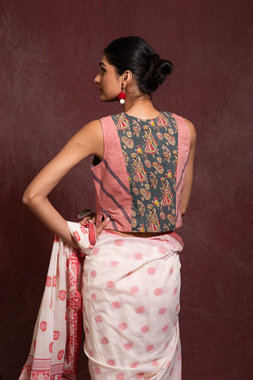 VERSATILE COTTON BLOUSE WITH MIX OF PRINTS AND PATTERNS